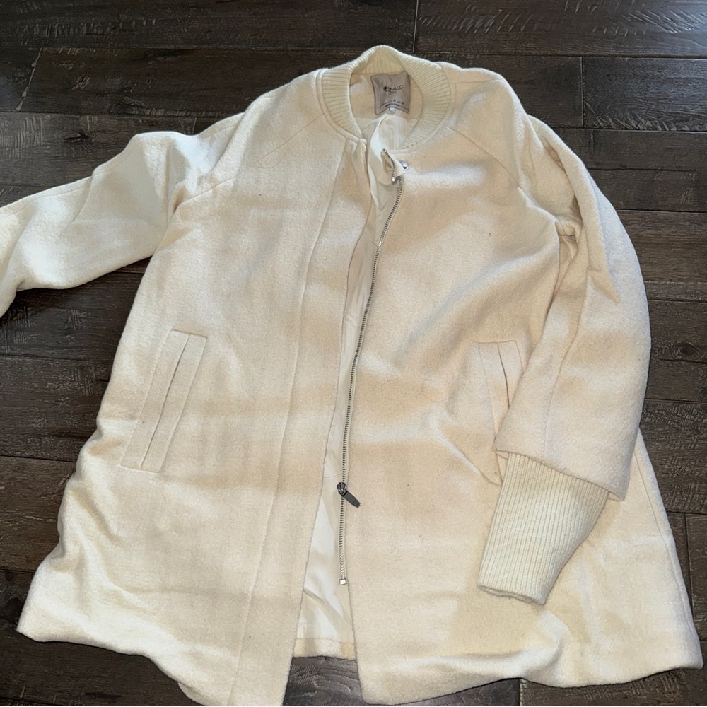 Zara Trafaluc Cream Coat Womens Medium Rare
